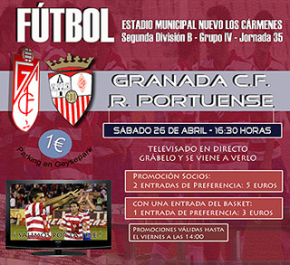 Cartel promocional del encuentro ante el Portuense