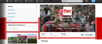 Perfil en twitter del Granada 