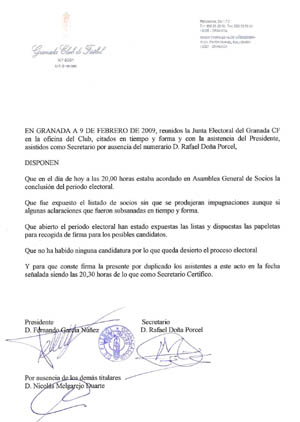 Carta remitida por la Junta Electoral a la Federación (GRJ) Carta remitida por la Junta Electoral a la Federación (GRJ)