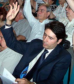 Ignacio Cuerva en una Asamblea de Socios