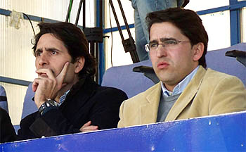 Ignacio Cuerva junto a Gonzalo Martín en el palco de Écija (GRJ)