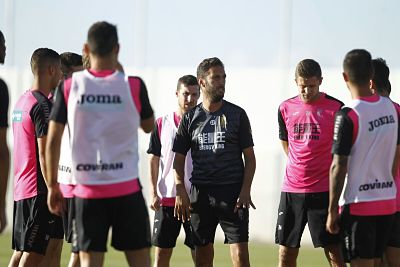 Planagumá en su estreno con el primer equipo (GCF)