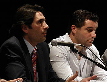 Ignacio Cuerva junto a Paco Sanz en la última asamblea de socios