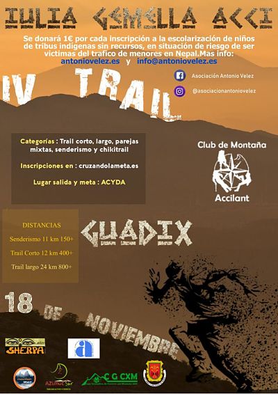 El 18 de Noviembre se ceelbrará el IV Trail Julia Gemella Acci 