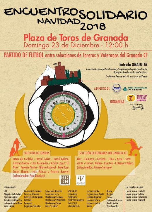 Toreros y veteranos del Granada CF jugarán al fútbol por una causa noble.