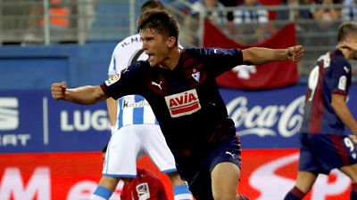 Cardona celebra un gol con el Eibar (MARCA) 