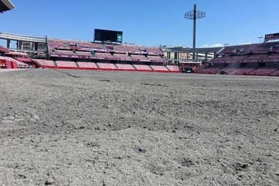 El césped se ha replantado (GRANADA CF) 