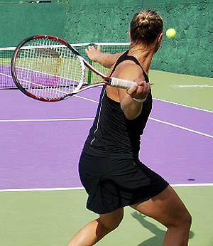 Nina Bratchikova en su partido ante Estelle Guissard (GRJ)