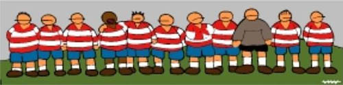 Cuadro de la firma Cállate la boca inspirado en la plantilla del Granada CF (GRJ)