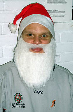 Teemu Rannikko caracterizado de Papa Noel Teemu Rannikko caracterizado de Papa Noel