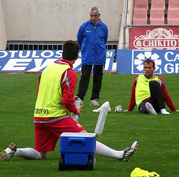 Fabri en el entrenamiento de esta mañana en la instalación del Zaidín