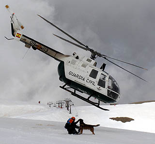 Un momento del simulacro en Sierra Nevada (CETURSA)