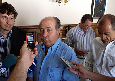 Gino Pozzo, Torres Hurtado y Barranco tras la reunión en la Alcaldía
