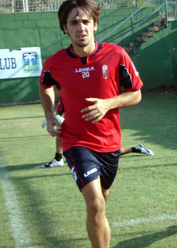 Carlos Calvo en el entreno de esta tarde