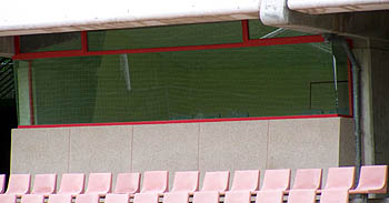 Uno de los nuevos palcos VIP en el fondo sur del estadio Los Cármenes