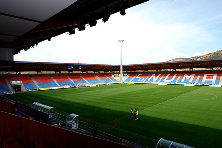 Panorámica del estadio de `Los Pajaritos` de Soria donde juega el Numancia