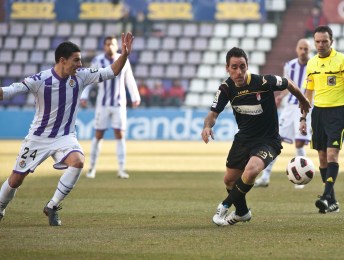 Abel Gómez, durante el encuentro en Valladolid. (REALVALLADOLID.ES)