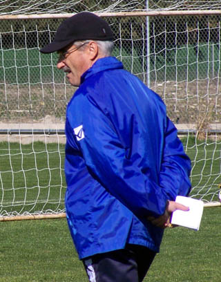 Fabri González, durante un entrenamiento con el Granada CF