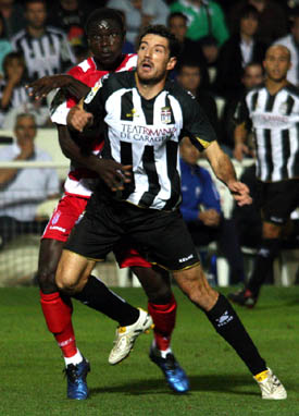 Mensah en el partido en Cartagena (SPORTCARTAGENA.ES)