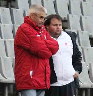 Fabri, en la grada del Nuevo Arcángel de Córdoba (MINUTO90.COM)